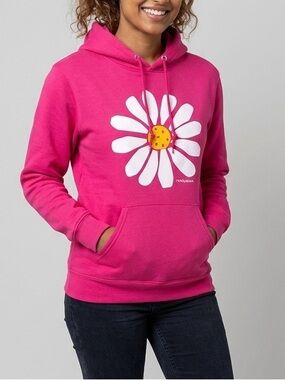 Marushka Big Daisy Hot Pink Classic Pullover Hoodie Sweatshirt